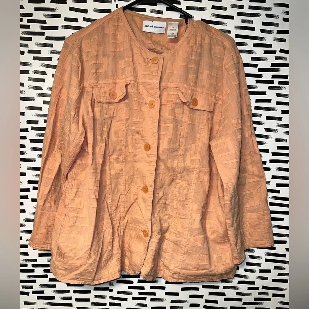 Peach Alfred Dunner Blouse| Size 14 - Picture 1 of 3